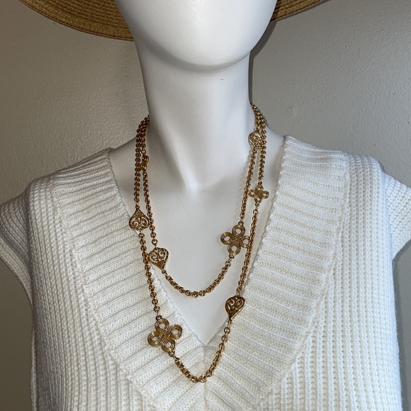 Double Layer Goldtone Necklace - Picture 5 of 5